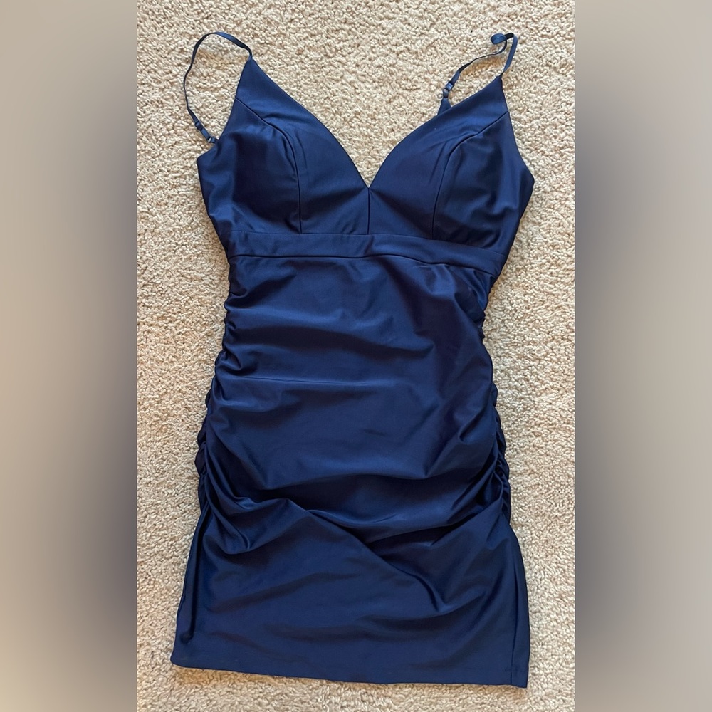 Royal blue body con dress, padded cups, from Windsor, size M